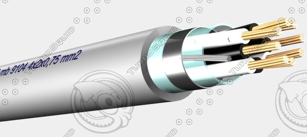 3d model serie 9100 - 4x2x0 - Serie 9100 - 4x2x0,75 mm2 instrumantation cable.max by Cable Master